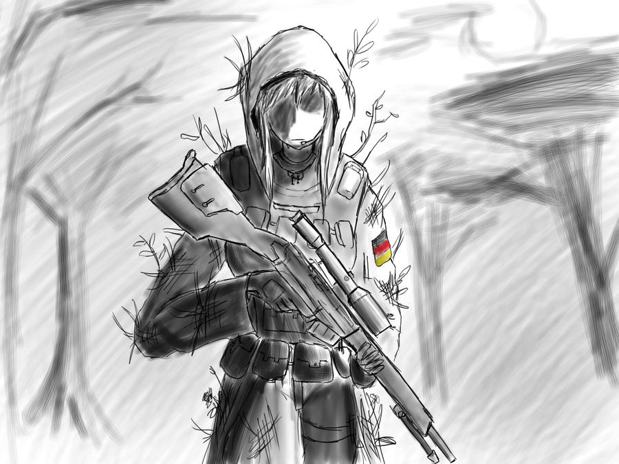 A girl sniper in the woods. by Lancarta on DeviantArt