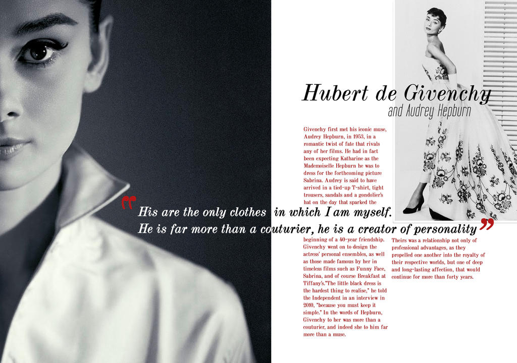 Givenchy and Audrey Hepburn - Magazine Layout