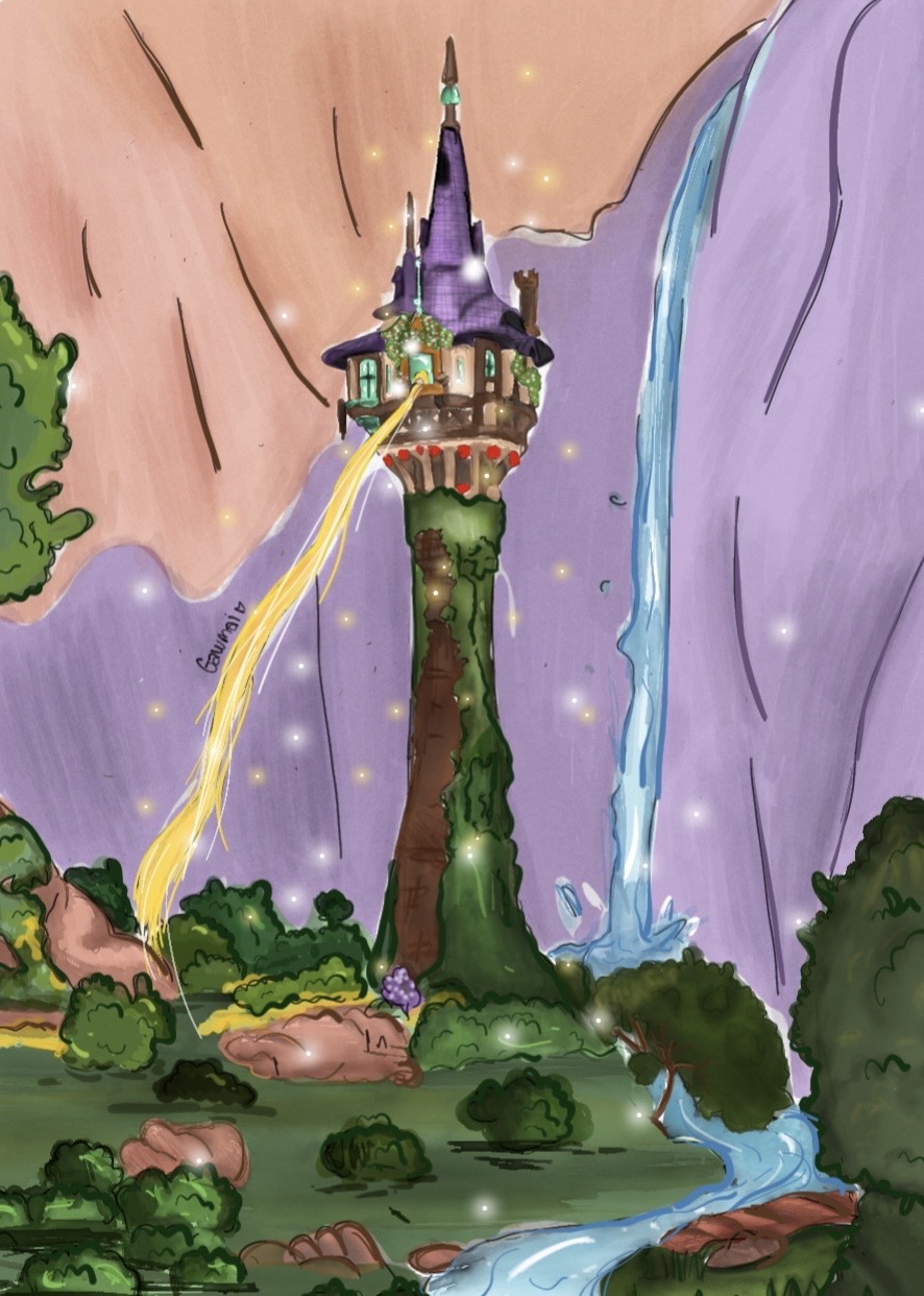 Rapunzel and her tower by Gawmai on DeviantArt