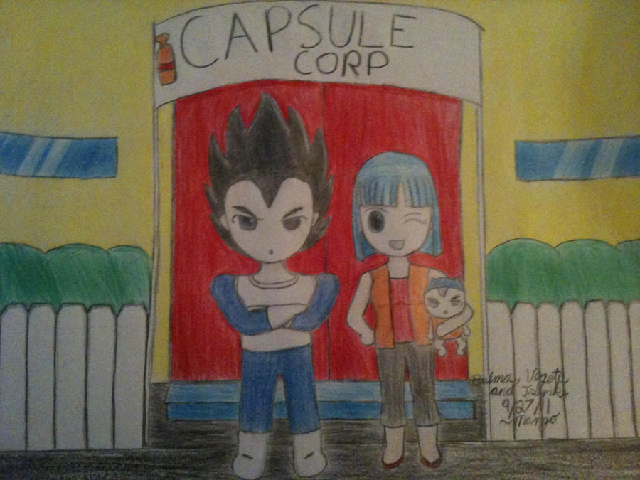 Bulma, Vegeta, and Trunks