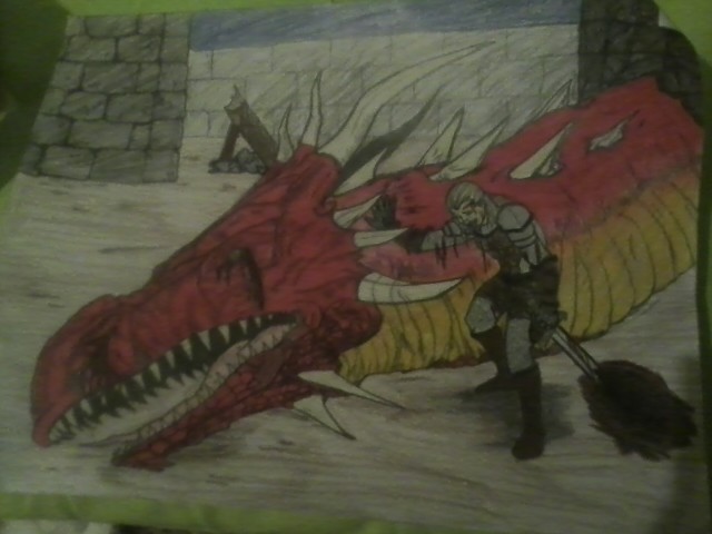 The Slain Dragon: Colored