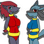 Wolf Pack: Zoroark and Lucario (normal palette)