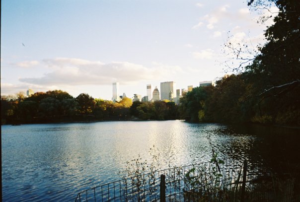 Central Park at sunset in the fall