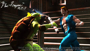 TMNT vs. Double Dragon: Mikey/Roper Cage Match