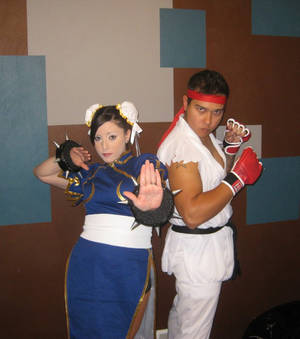 Me as Chun Li and my husband as Ryu