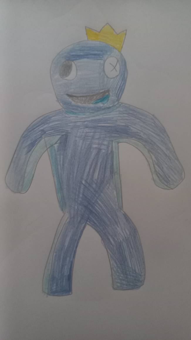 How to draw Blue from Rainbow Friends - Roblox 