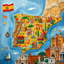Pictorial Map of Spain