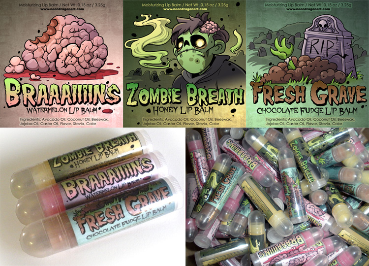 Zombie-Themed Lip Balm by neondragon