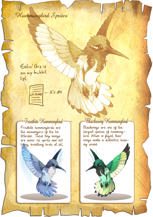 Flight Rising Bestiary: Hummingbird Sprites by neondragon