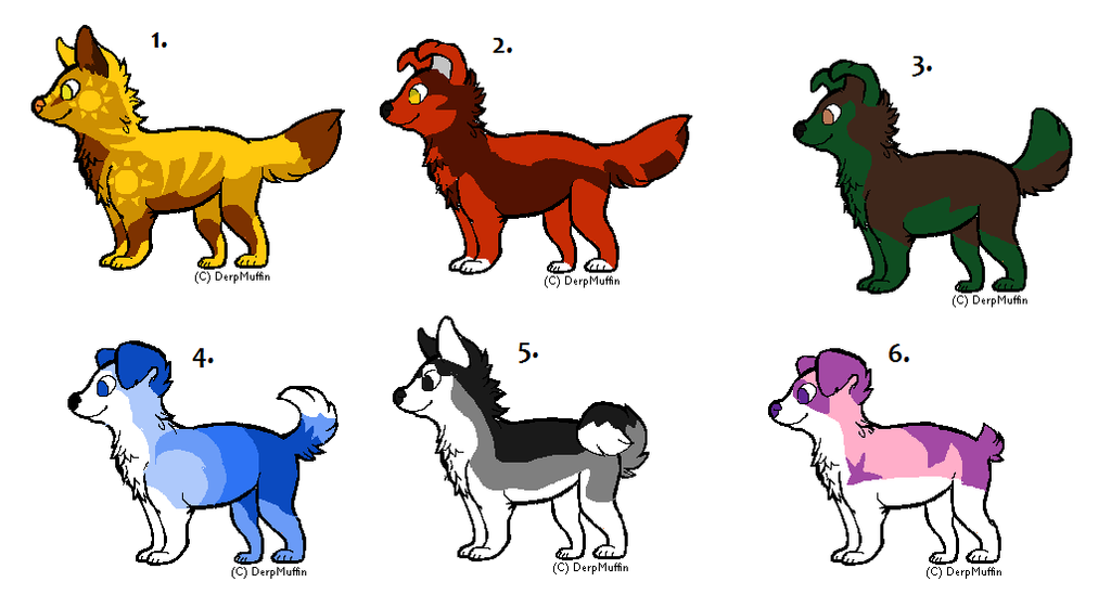 6 Wolf, Dog and Husky ADOPTS ( some free )