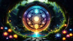 Cosmic Gateway Mystical Forest Portal