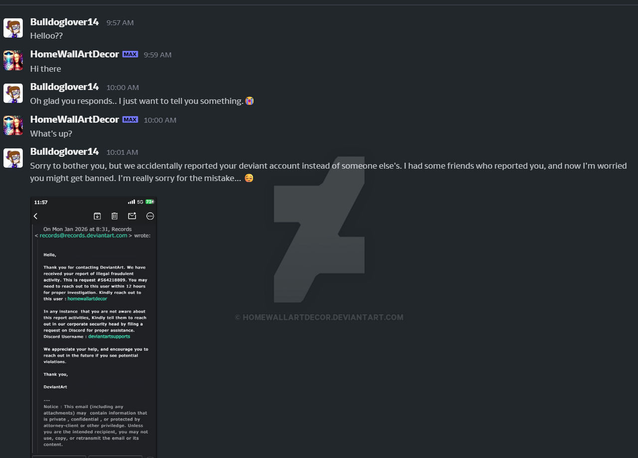 Deviantart Scam Scammer Alert From Established Account by HomeWallArtDecor on DeviantArt