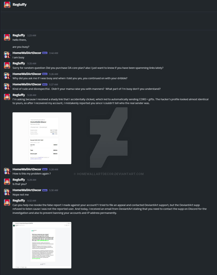 Deviantart Scam Important Alert: DA Core Phishing Scam Method by HomeWallArtDecor on ...