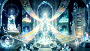 Ethereal Light Being in a Crystal Sanctuary