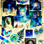 Egyptian Cat Goddess Collage with Sacred Symbols