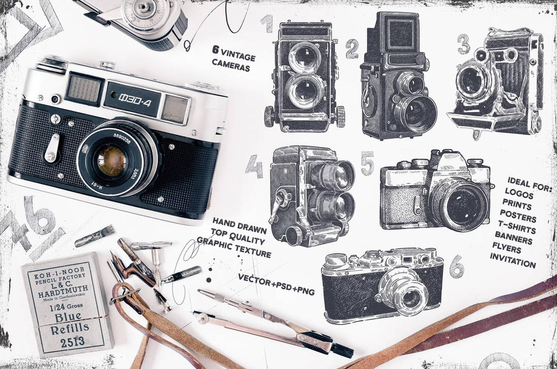 VINTAGE CAMERAS SET. vol.1 by ponemututio on DeviantArt