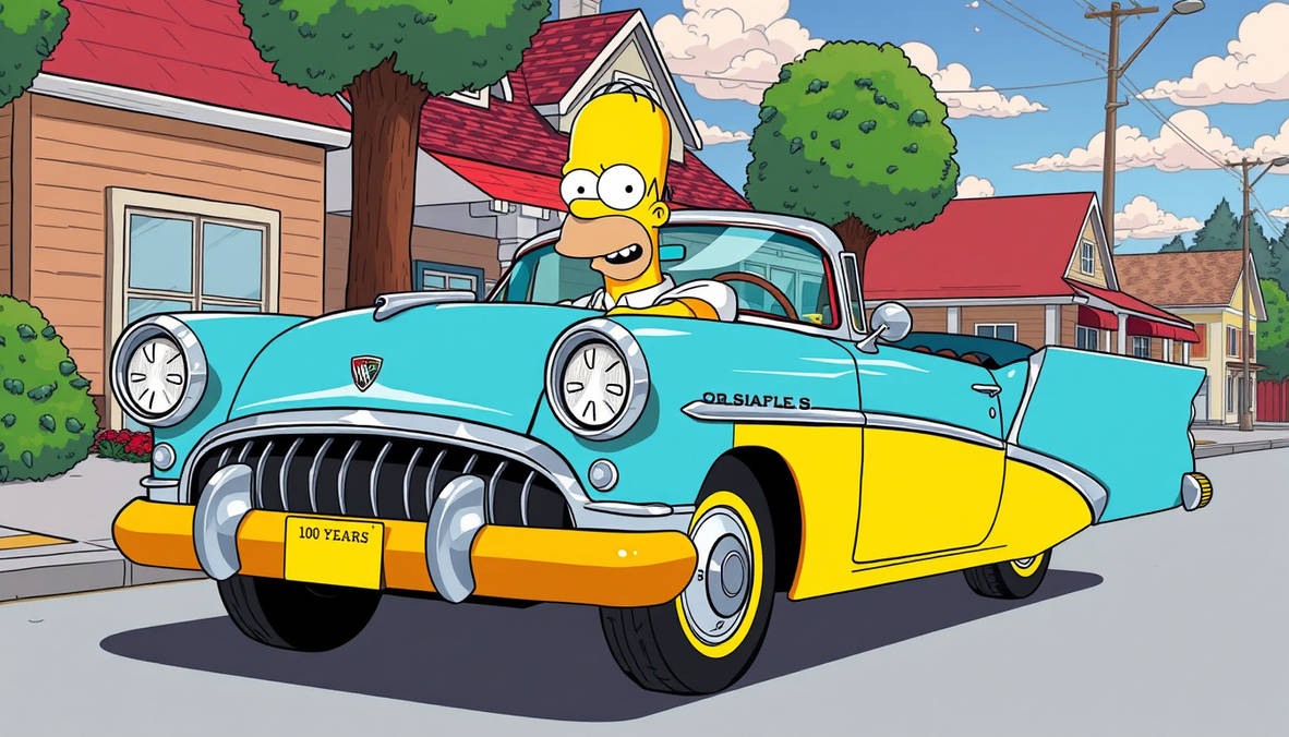Simpsons On Auto Rack Homer Simpsons Car 100 Years Advanced by AstrialGhostOG on DeviantArt