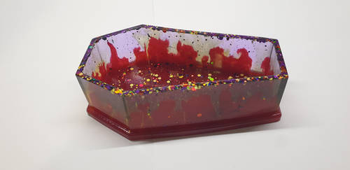 Coffin Trinket Box - Multi Coloured Red