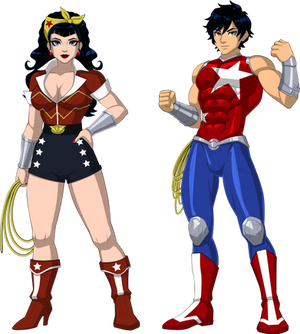 Bombshell Wonder Woman and Wonderboy