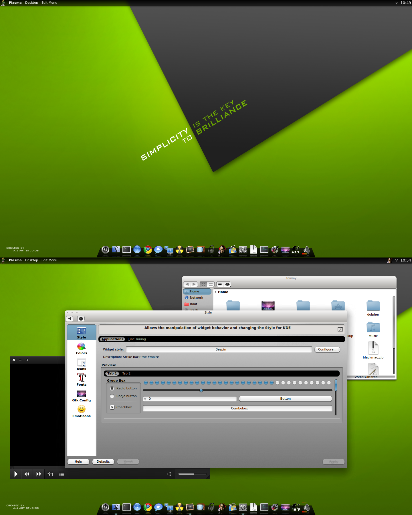 Black-n-Green Chakra Linux KDE