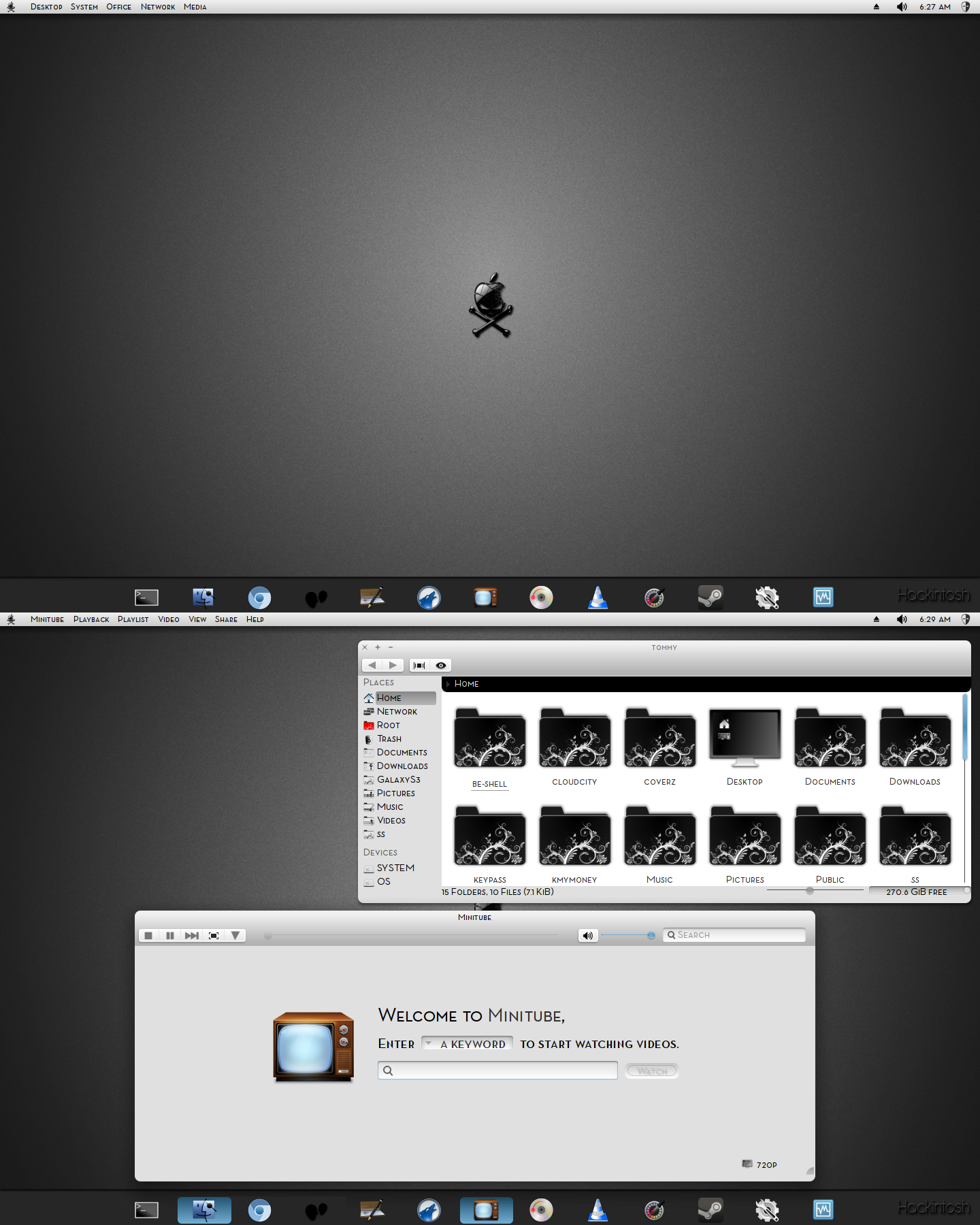 Linux-Hackintosh KDE Be::Shell with Bespin