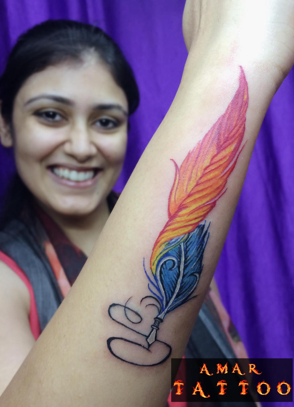 Feather Tattoo On Wrist by AMARTATTOO on DeviantArt