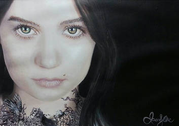 Acrylic painting of Mia Wasikowska from Stoker