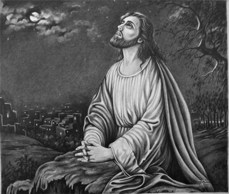 Jesus praying at Gathsemane