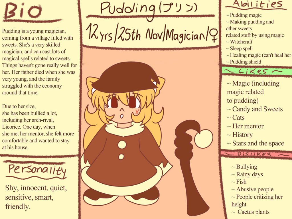 Pudding Reffrence Pudding Reference sheet by Eilige on DeviantArt