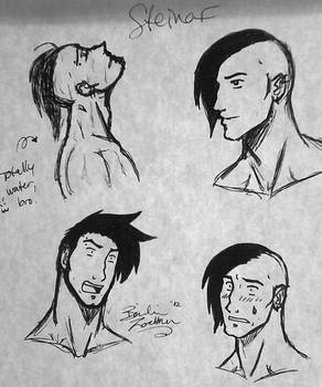 Steinar face and neck sketches