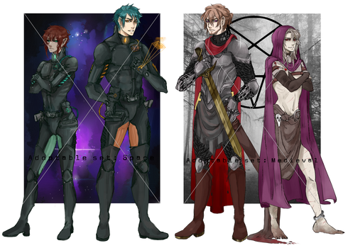 (CLOSED) ADOPTABLES:: Medieval + Space couple