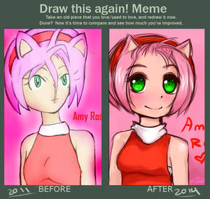 Draw this Again Meme - Amy Rose Gijinka