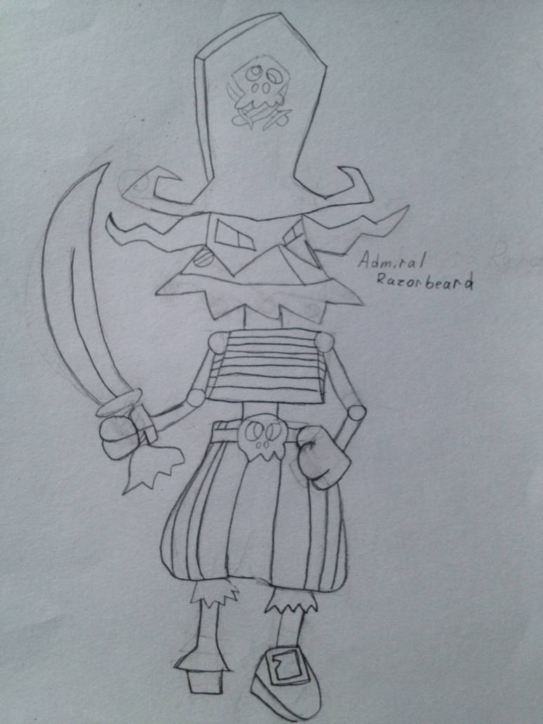 Admiral Razorbeard (without colour) by Fominado on DeviantArt