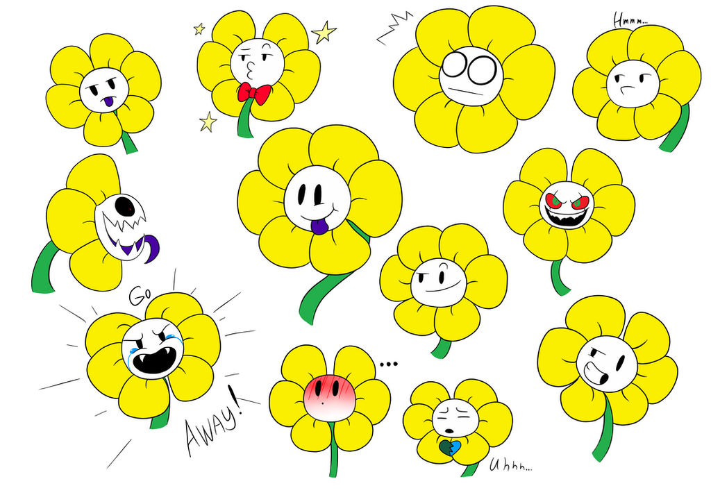 Flowey's expressions #2 by Fominado on DeviantArt