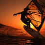 Sunrise windsurfing