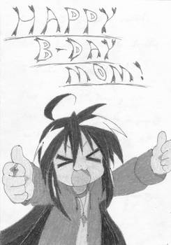 B-Day Card greyscale