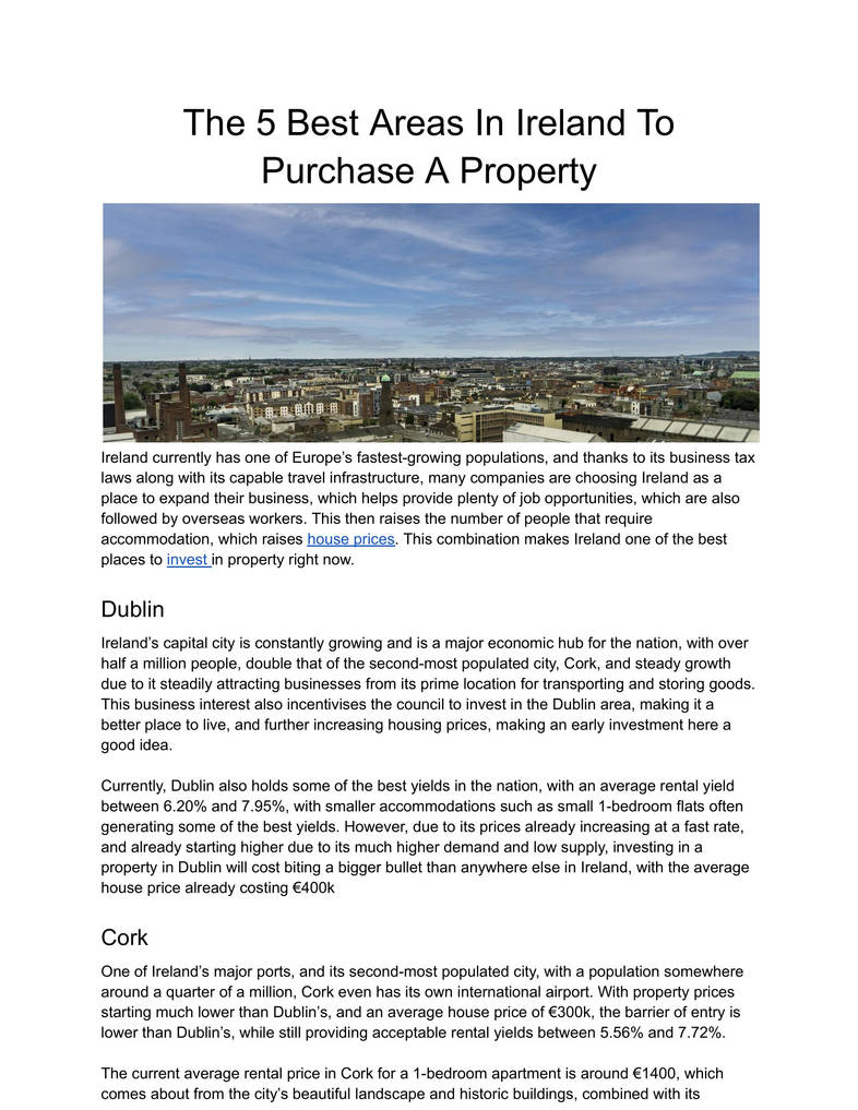 The Best Areas In Ireland To Purchase A Property 1 By OliverTighe On the-best-areas-in-ireland-to-purchase-a-property-1-by-olivertighe-on