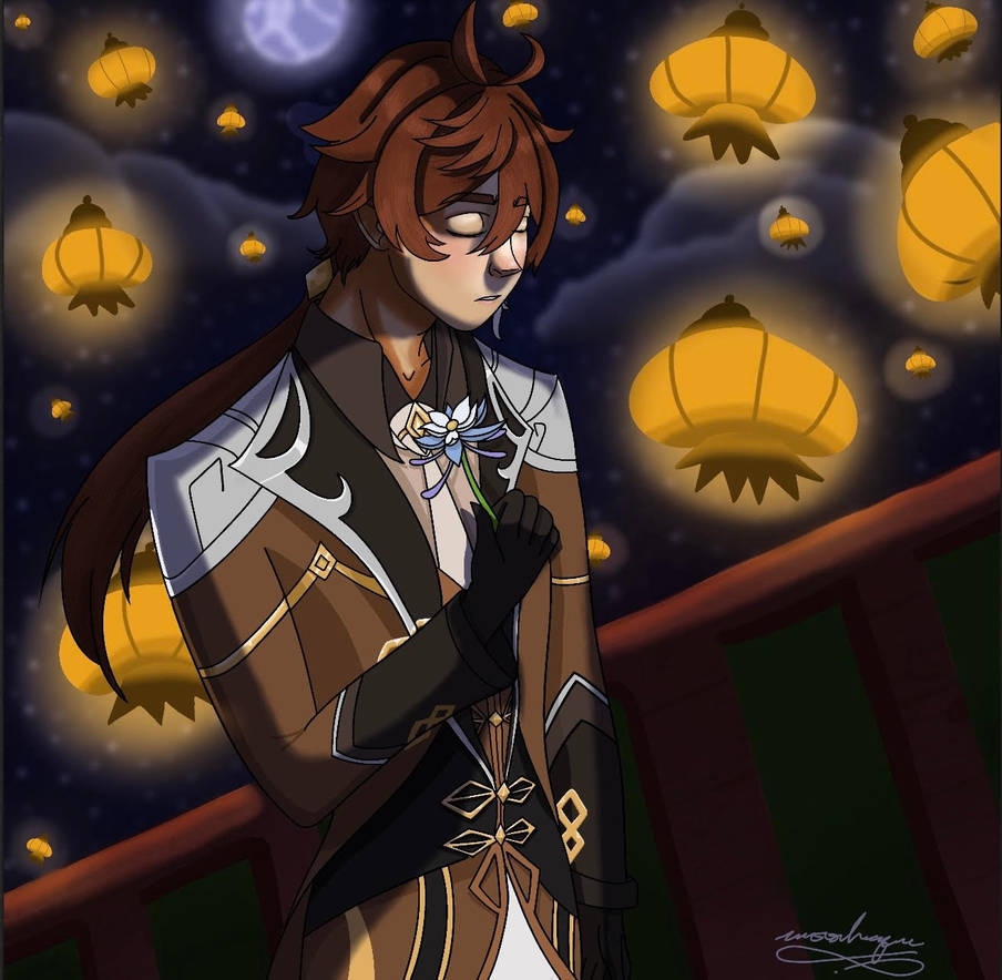Zhongli in Lantern Rite by Moonlarque on DeviantArt