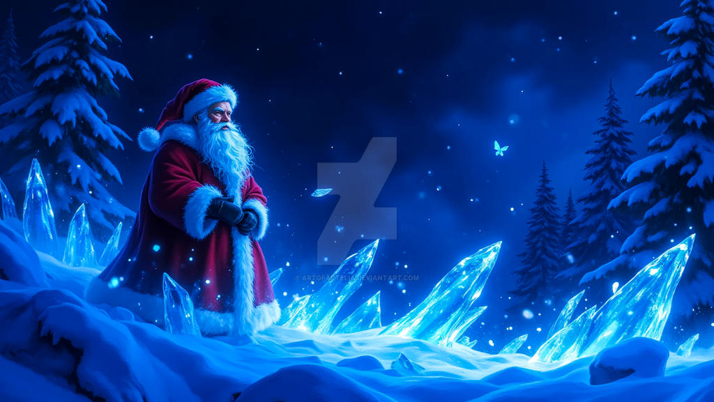 Fall Time Santa Midnight Santa in the Crystal Snowstorm by ArtOfArtelia on DeviantArt