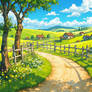 Village Path Landscape