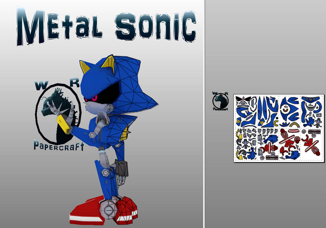 Paper Metal Sonic render