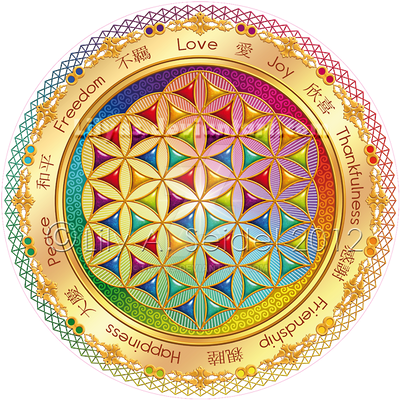 Details about / 3x Flower of Life Romantic 10cm Sticker Flower of Life Mandala Yoga Meditation show original title