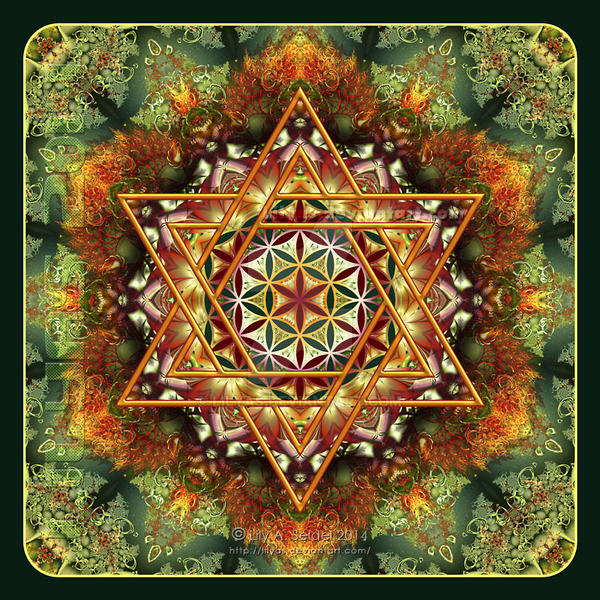 Flower of Life Fractal Mandala Green