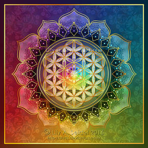 Rainbow Flower of Life Lotus