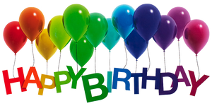 Happy Birthday Rainbow Balloons by Lilyas