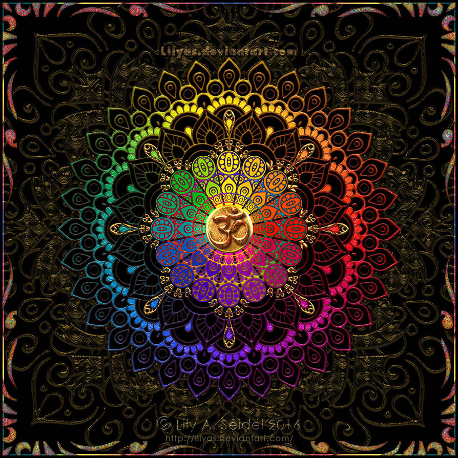OM Rainbow Mandala by Lilyas
