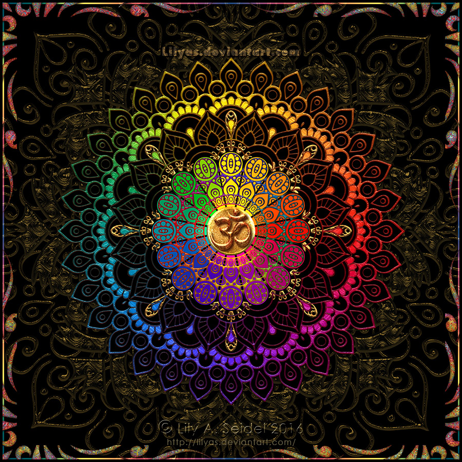 OM Rainbow Mandala by Lilyas