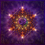 Om Heart Mandala by Lilyas