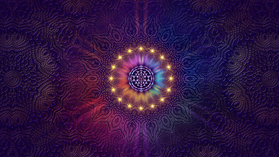 Purple Sri Yantra Mandala Wallpaper
