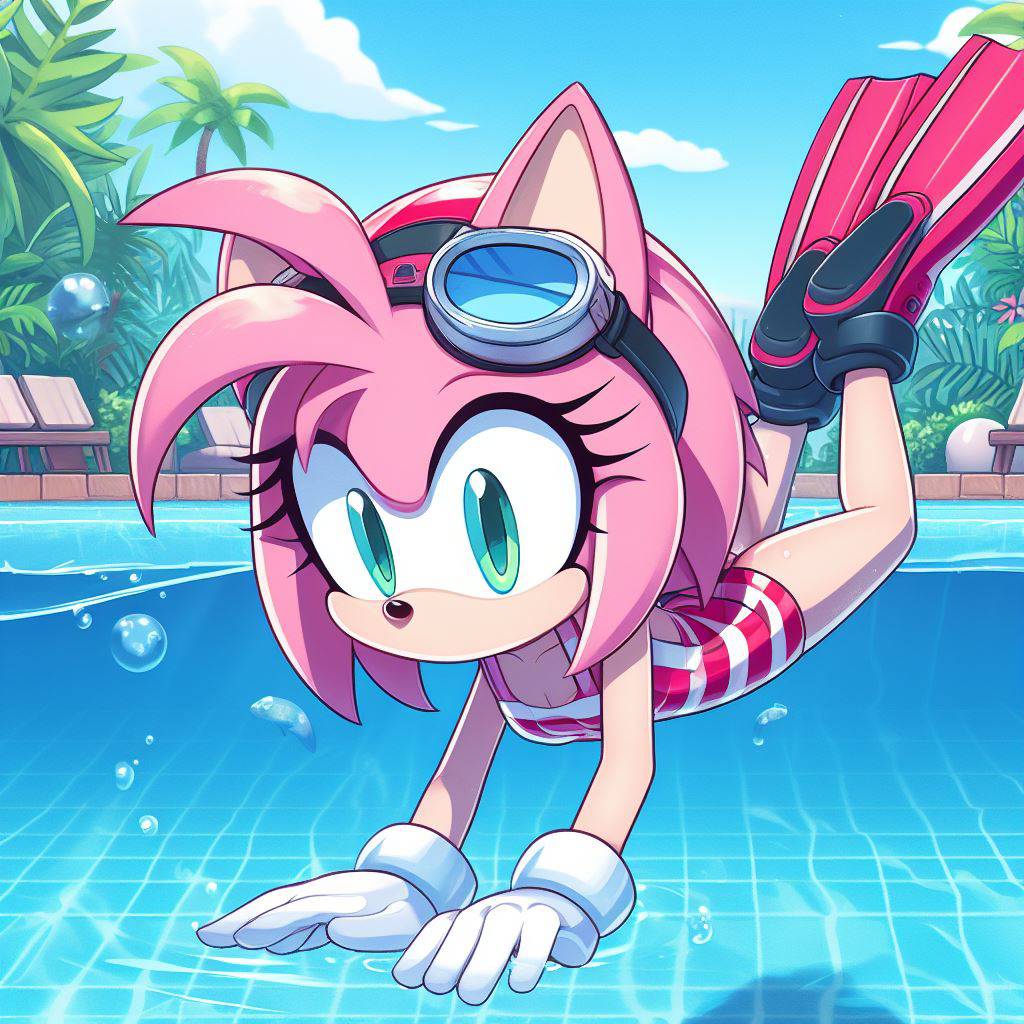 Amy rose swimsuit diving 14 by bludinimax on DeviantArt